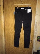Kancan Los Angeles Jeans Hi-Rise Estillo Distressed Black Women&#39;s Size 5/26 NWT - £15.99 GBP