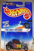 1998 Hot Wheels #636 First Editions 7/40 32 FORD Black Knob-Driver? w/5 Sp Malay - £7.02 GBP