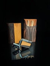 Brizard and Co Case and Ziricote matching dual flame Lighter NIB image 3