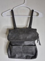 Brown Vegan Leather Backpack Adjustable Purse Pockets Women 12&quot;×12&quot; - $291.31 MXN