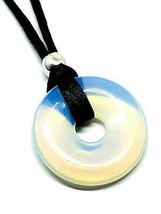 Opalite Donut Necklace Pendant Sea Opal 30mm Argonon Gemstone Chakra Jewellery - £5.73 GBP
