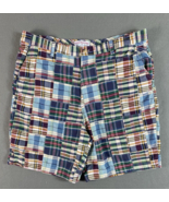 Boca Classics Madras Shorts 40x8 Blue Plaid Relaxed Patchwork Preppy Tag 40 - £14.71 GBP