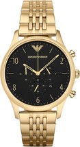 Emporio Armani AR1893 Beta Mens Gold Stainless Chronograph Watch + Gift Bag - $181.09 CAD