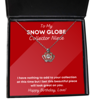 Snow Globe Collector Niece Necklace Birthday Gifts - Crown Pendant Jewelry  - £39.92 GBP