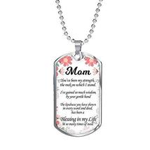 Express Your Love Gifts Message to My Mom Necklace Engraved 18k Gold Dog Tag w 2 - £55.34 GBP