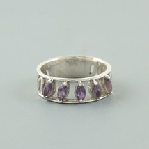 AAR Jewels Handmade 925 Sterling Silver Amethyst Gems unique Proposal Gift Ring - £26.51 GBP