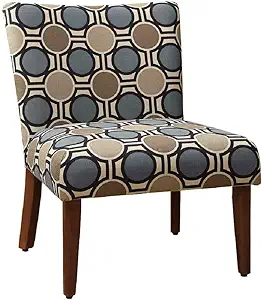 Large Parsons Upholstered Accent Chair, Blue And Brown Abstract Medium - $188.99