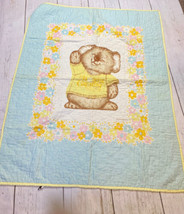 Vintage 1980&#39;s Hallmark shirt tales Worlds greatest Koala bear Blue Baby Blanket - £27.46 GBP