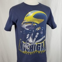 Vintage Lee Sport Michigan Wolverines Big Helmet T-Shirt Medium Cotton Football - £29.75 GBP