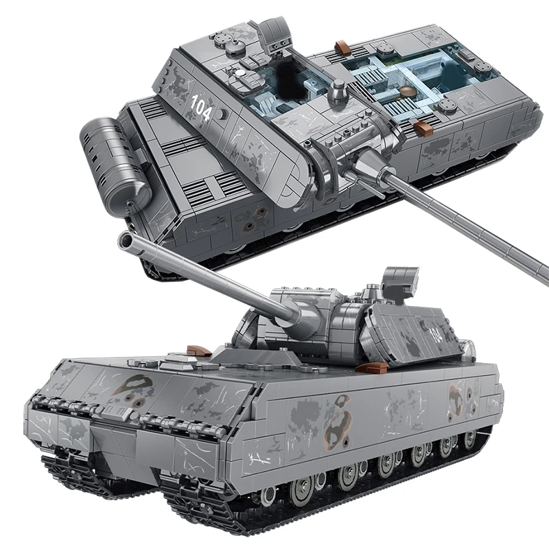 WW2 Tank 2127PCS Military Building Blocks Model Russia China 99 German Leopard - £77.24 GBP+