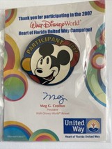 Disney Trading Pin Mickey United Way Heart of Florida WDW 2007 Participant - £7.75 GBP