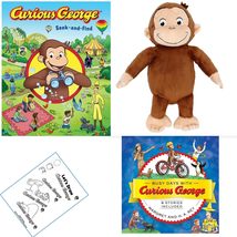 Curious George Gift Set - 8 Stories by H A Rey, Book Character Stuffed Animal Mo - £44.71 GBP