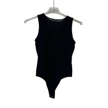 Express Womens Size Medium Black Sleeveless V-Neck Mesh Panel Thong Body... - £19.72 GBP