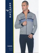 Pyjamas Ouvert avec Fermeture Éclair Hommes Manches Long En Coton Brossé - $53.09 CAD