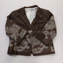 Donna Degnan Women's Brown/White Floral Cropped Jacket Size 4 image 10