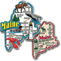 Maine Jumbo &amp; Premium State Map Magnet Set by Classic Magnets, 2-Piece Set, Coll - £7.55 GBP
