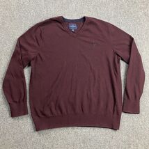 American Eagle Sweater Men&#39;s Extra Large Maroon Classic Fit V-Neck XL Co... - $277.62 MXN