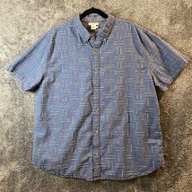 Carbon 2 Cobalt Shirt Mens Extra Large Blue Button Up Shirt Geometric Te... - $15.33