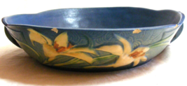 Vintage Blue Roseville Pottery Zephyr Lily 10&quot; Bowl U.S.A 470-10 - $829.86 MXN