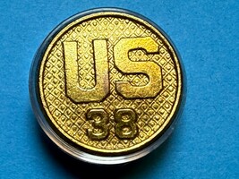 CIRCA 1926-1937, U.S. 38th REGIMENT, COLLAR DISK TYPE II, ENLISTED, U.S.... - $21.02 CAD