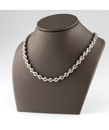 Argento Zirconi Opaco Treccia/Tessuta Design Collana Grande 40.6cm - €506,55 EUR