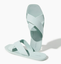 Light Mint Blue Crisscross Slide Sandal Flip Flop size 7 NOT IDEAL FOR W... - $17.80