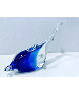 Vintage Handblown Art Glass Dolphin Raised Tail Fin Figurine Paperweight - £23.66 GBP