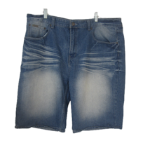 Parish Nation Mens Denim Shorts sz 40 distressed medium wash blue belted... - £19.46 GBP
