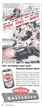 1944 Ray-o-Vac Royovac Batteries Vintage Print Ad WW2 Army Navy Tank Wall Art - £8.91 GBP