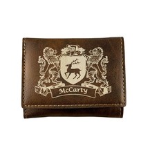 McCarty Irish Coat of Arms Rustic Leather Wallet - $24.95