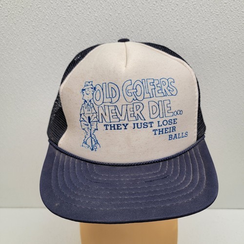 Vintage Old Golfers Never Die They Just Lose Their Balls Mesh Snapback Hat Funny - $17.72