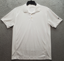 Nike Golf Polo Shirt Men Medium White Tour Performance Dri Fit Short Sle... - $21.44