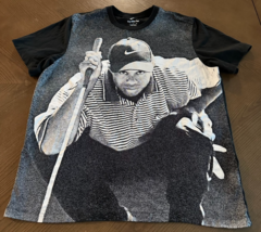 Nike Tiger Woods Poster Tee Shirt Mens Size XL Black All Over Print - $420.29 MXN