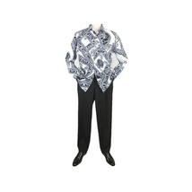 Mens Oscar Banks Turkey Shirt Satin Roman Lion Medusa European 6587 Black gray image 9