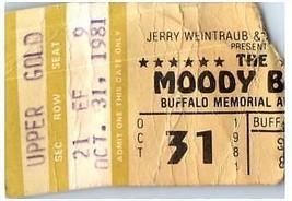 Vintage The Moody Blues Concert Ticket Stub October 31 1981 Buffalo New York - £40.42 GBP