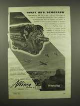 1944 GM Allison Engine Ad - Today and Tomorrow - $18.49