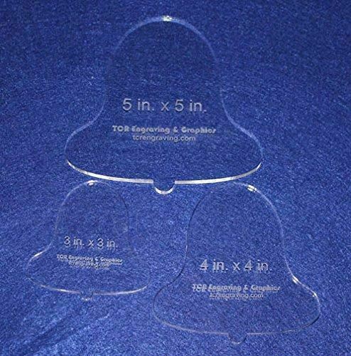 3 Piece Holiday Bell Quilting Template Set ~1/4" Thick - Acrylic - Long Arm / Ha - $32.02