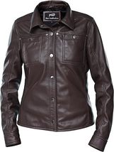 Womens Button Front Lambskin Leather Jacket Shacket - Casual Shirt Long ... - £94.27 GBP