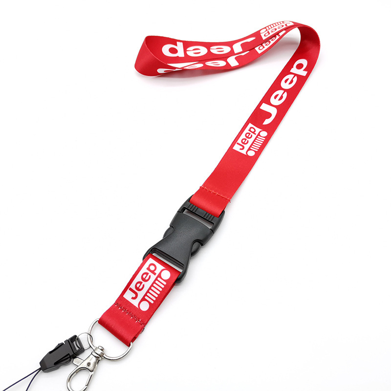 Universal Jeep Lanyard Keychain ID Badge Holder Quick Release Buckle Red - $8.99