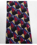 J GARCIA Scold Collection Fourteen Silk Tie Necktie Blue Red Gold - $14.84