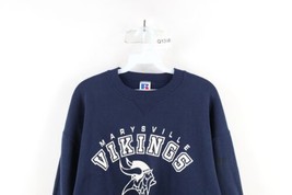 Vtg 90s Russell Athletic Mens Large Distressed Vikings Crewneck Sweatshirt USA - £35.57 GBP