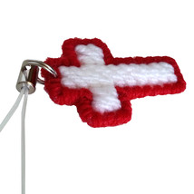 Red White Christian Cross Charm Set of 2 - £10.02 GBP
