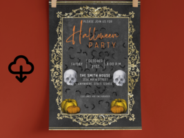 Halloween Party Invitation Template, Halloween Invite - $5.00