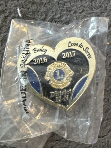 Vintage Lions Club Pin - Love To Serve District 12-N 2016-2017 - $5.89