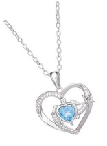 Blue Love Turtle Necklace Starfish Sapphire Zircon - $69.35