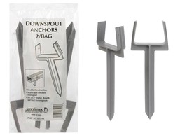 Amerimax 85210 Downspout Anchor, 2&quot; x 3&quot;, Plastic, 2-Pcs Grey (Open Bag) - $8.91