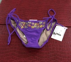 Tara Matthews Beaded Purple  Bikini Bottom Size M New With Tag - £27.57 GBP