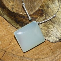 White Onyx Smooth Square Pendant Briolette Natural Loose Gemstone Making... - $2.67