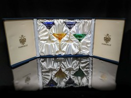 Faberge Crystal Martini Glasses Set of 4 - £782.69 GBP