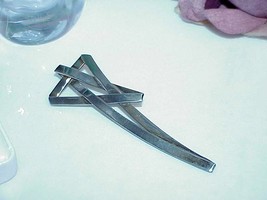 Vintage Brutalist Mexico Sterling Silver Modernist Modernism Pin Brooch ... - $79.19